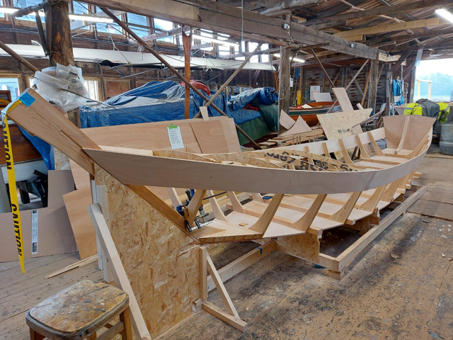 Sanpierota at Woodbridge UK Sanpierota under construction at Woodbridge, UK
